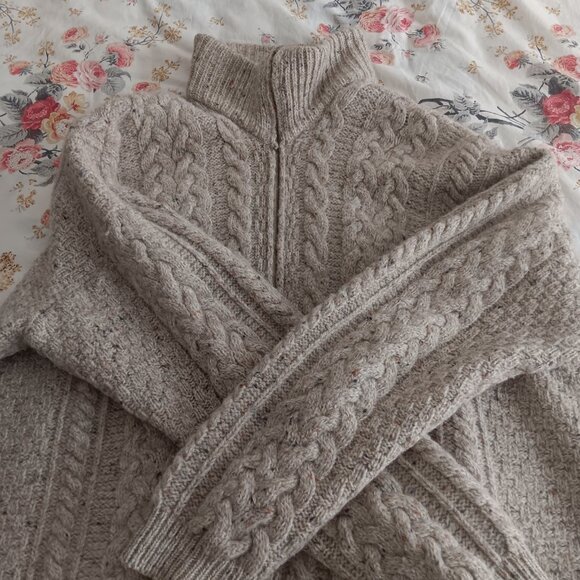 Mens XXL 100% wool zip closure high neck sweater - Picture 4 of 7